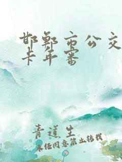 邯郸市公交敬老卡年审