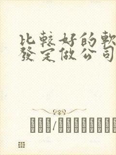 比较好的软件开发定做公司