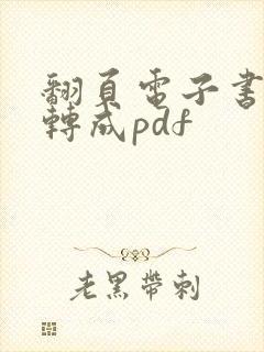 翻页电子书怎么转成pdf