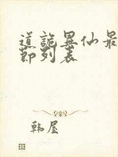 道诡异仙最新章节列表