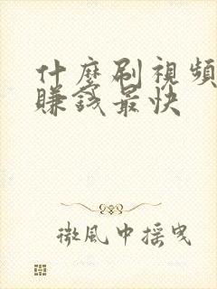 什么刷视频软件赚钱最快