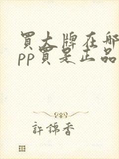 买大牌在哪个app买是正品