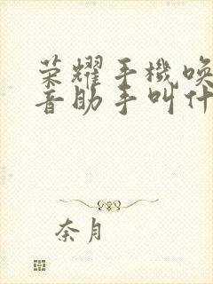 荣耀手机唤醒语音助手叫什么