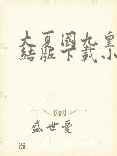 大夏国九皇子完结版下载小说