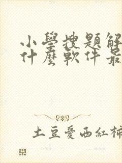 小学搜题解答用什么软件最好