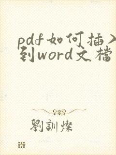 pdf如何插入到word文档里