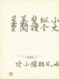 叶蓁斐纵小说免费阅读全文最新章节