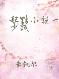 起点小说一章多少钱