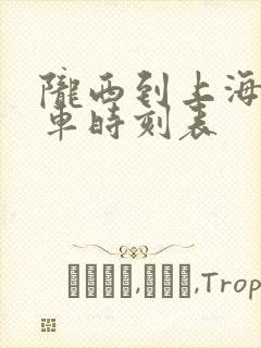 陇西到上海的火车时刻表