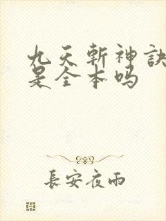 九天斩神诀林辰是全本吗