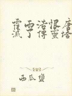 霍雨浩恨唐舞麟灭了传灵塔吗