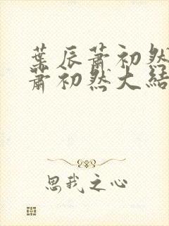 叶辰萧初然叶辰萧初然大结局