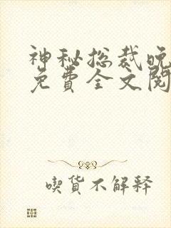 神秘总裁晚上见免费全文阅读