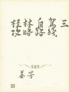 桂林自驾三天游攻略路线