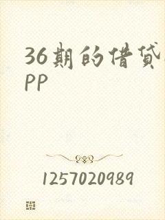36期的借贷app