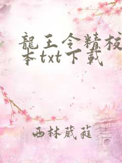 龙王令精校版全本txt下载