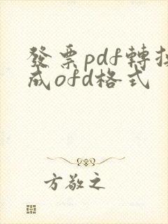 发票pdf转换成ofd格式