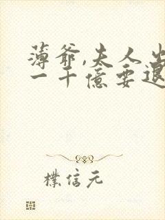 薄爷,夫人出价一千亿要退婚完结篇