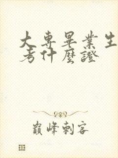 大专毕业生可以考什么证