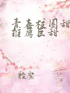 青春校园甜宠文推荐巨甜