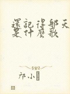 还记得那天分手是什么歌