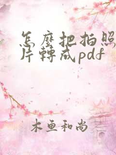 怎么把拍照的图片转成pdf