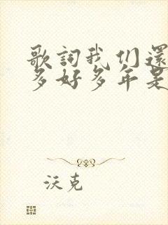 歌词我们还有好多好多年是什么歌