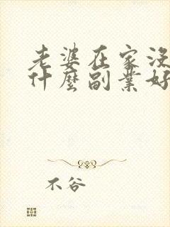 老婆在家没事做什么副业好