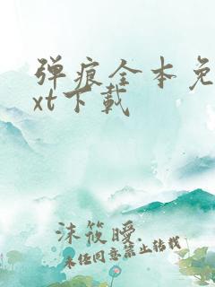 弹痕全本免费txt下载