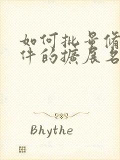 如何批量修改文件的扩展名