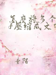 怎么将多个pdf压缩成文件