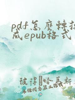 pdf怎么转换成epub格式