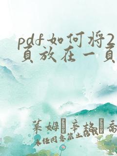pdf如何将2页放在一页