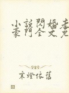 小说闪婚老公是豪门全文免费阅读