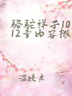 骆驼祥子10至12章内容概括