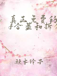 真正免费的pdf合并和拆分工具