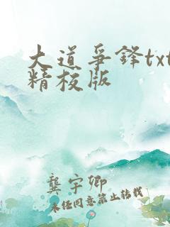 大道争锋txt精校版