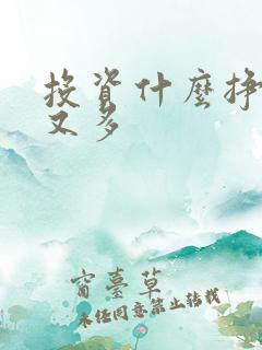 投资什么挣钱快又多