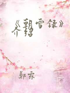 《朝雪录》剧情介绍