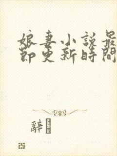 娘妻小说最新章节更新时间