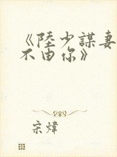 《陆少谋妻:婚不由你》