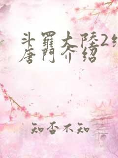 斗罗大陆2绝世唐门介绍