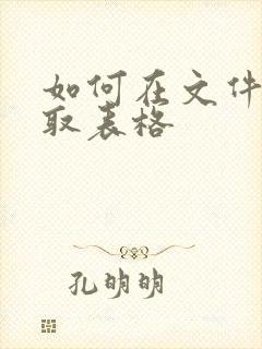 如何在文件中提取表格