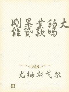 刚毕业的大学生能贷款吗