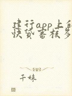 建行app上的快贷审核多久