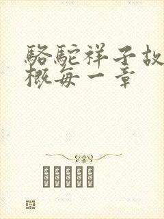 骆驼祥子故事梗概每一章