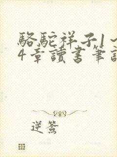 骆驼祥子1～24章读书笔记