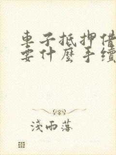 车子抵押借款需要什么手续和条件