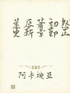 叶辰萧初然刚刚更新章节正版小说