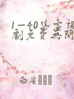 1—40集电视剧免费无间之战国语